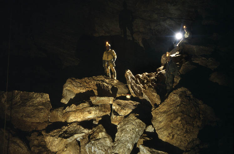 Boulder pile below Faulty Towers, Migovec System (D. Wilson)